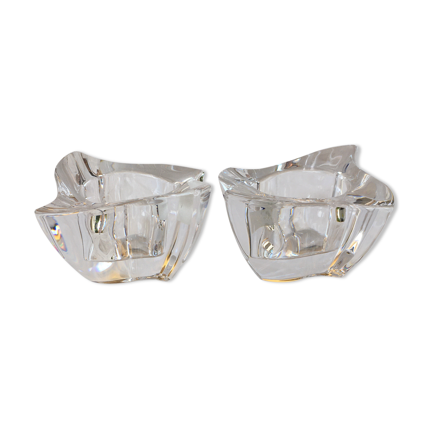 Pair of Villeroy and Boch crystal candle holders