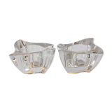 Pair of Villeroy and Boch crystal candle holders