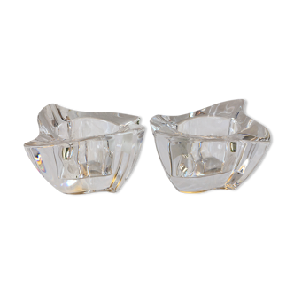 Pair of Villeroy and Boch crystal candle holders