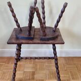 Breton style tripod children's table and stools in solid wood