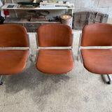 Vintage 3-seater bench for waiting room from the 1970s.