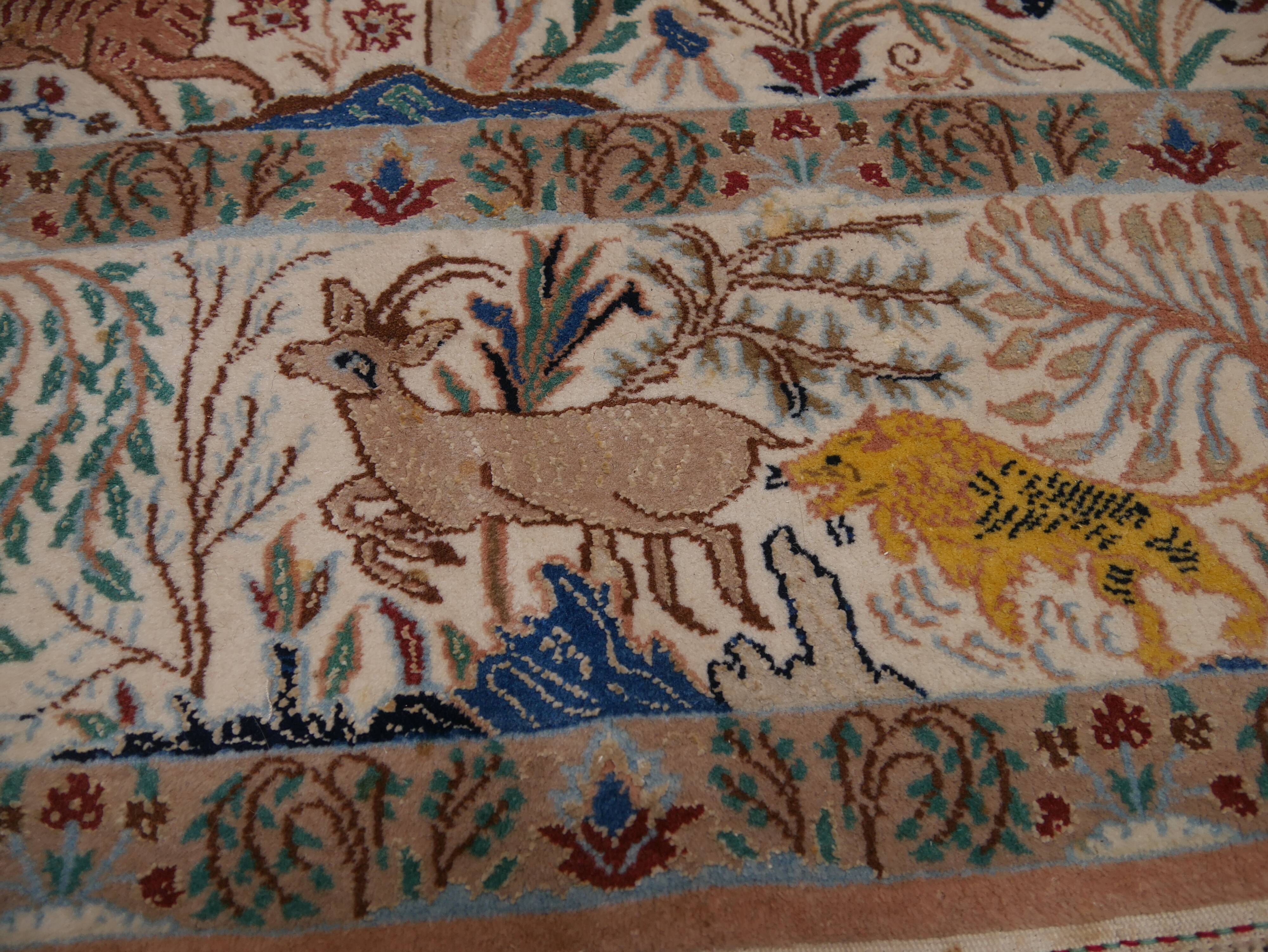 Tapis d'orient persan fait main vintage nain 160x272cm