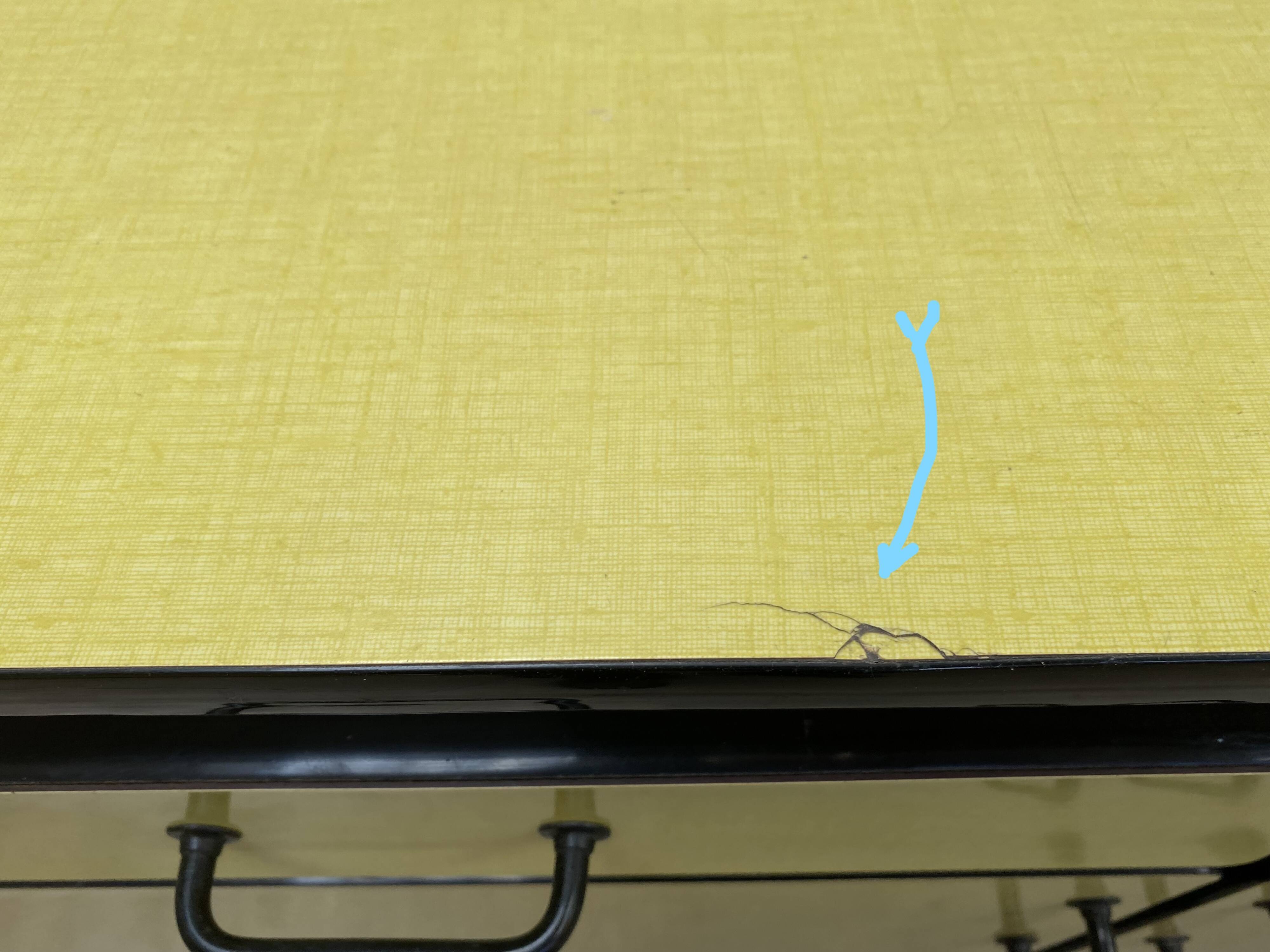 Yellow formica sideboard