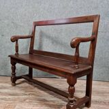 Bench with openwork backrest Louis XIII style 19th century in oak