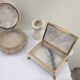 Lot of white marble object - 2 boxes and 1 candlestick