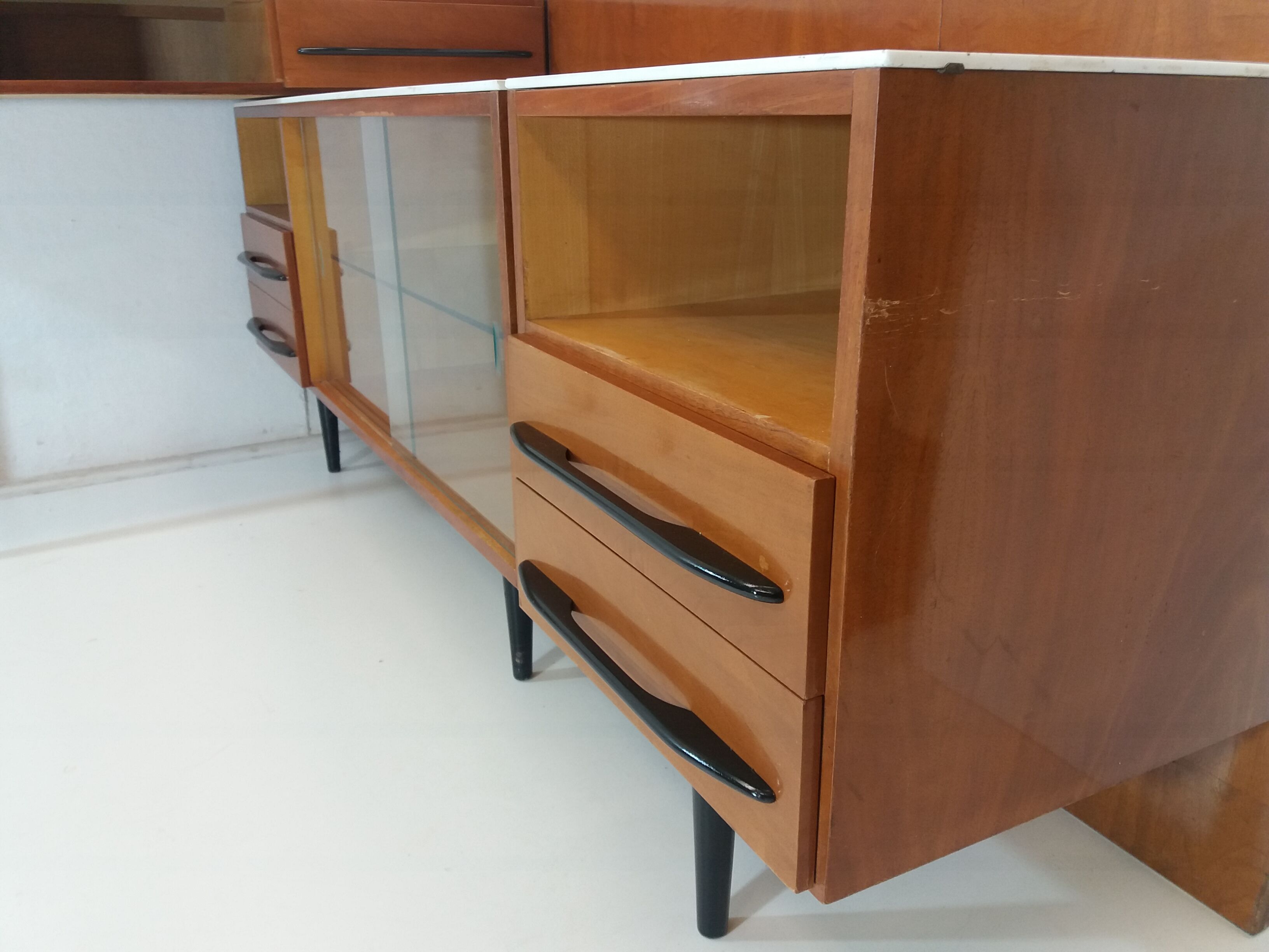 Chest of drawer and writing desk designed by Mojmít Požár, 1960's.