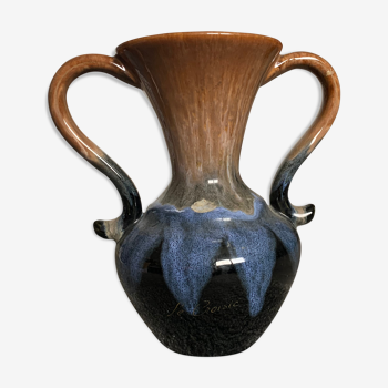 Very beautiful vintage vase in flamed sandstone (croisic)