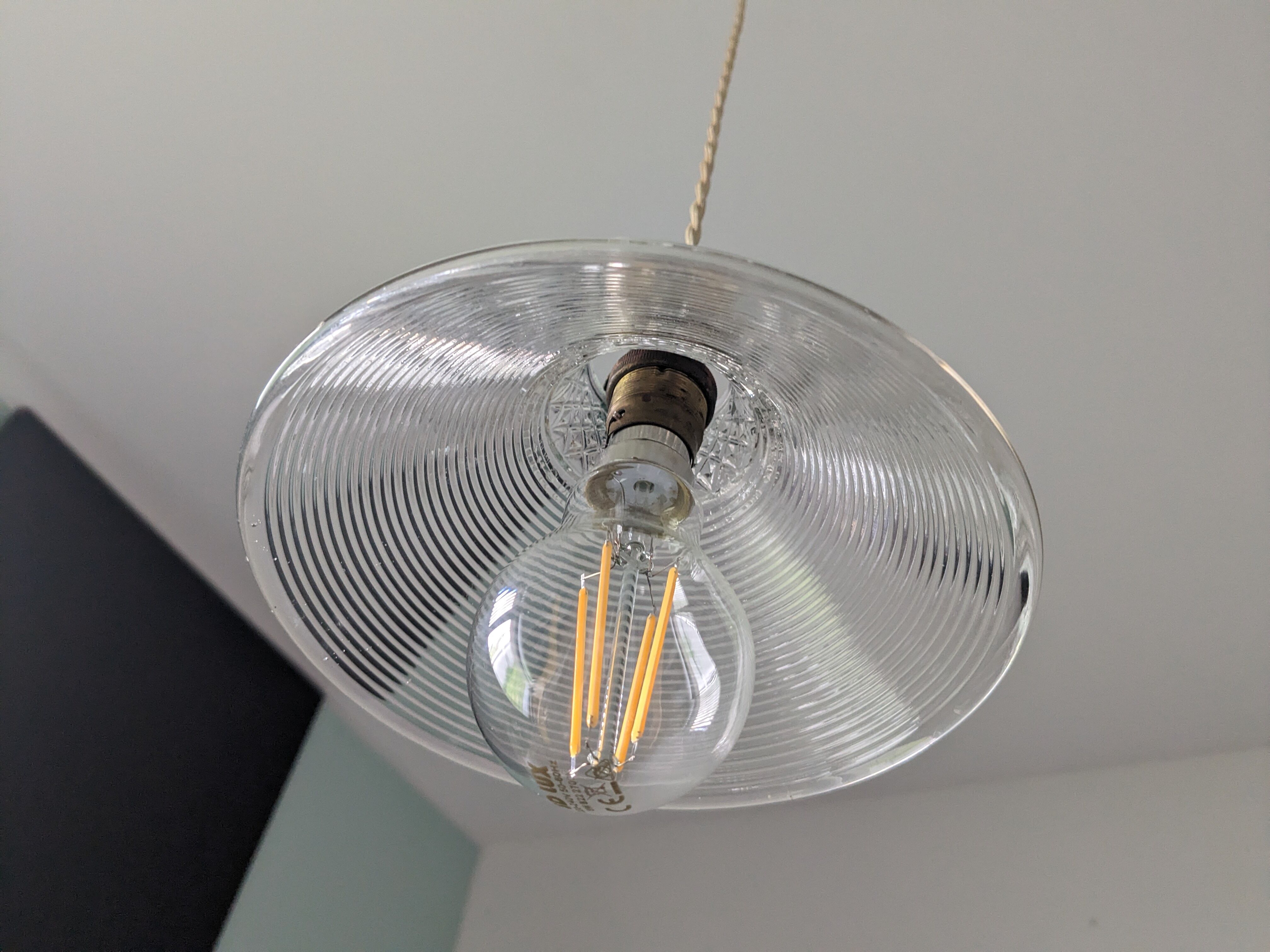 Vintage glass pendant lamp Westinghouse XIXth
