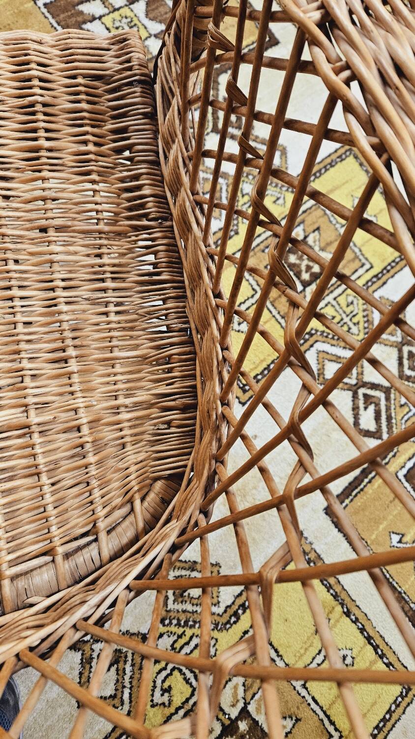 Vintage 1960s wicker rattan armchair