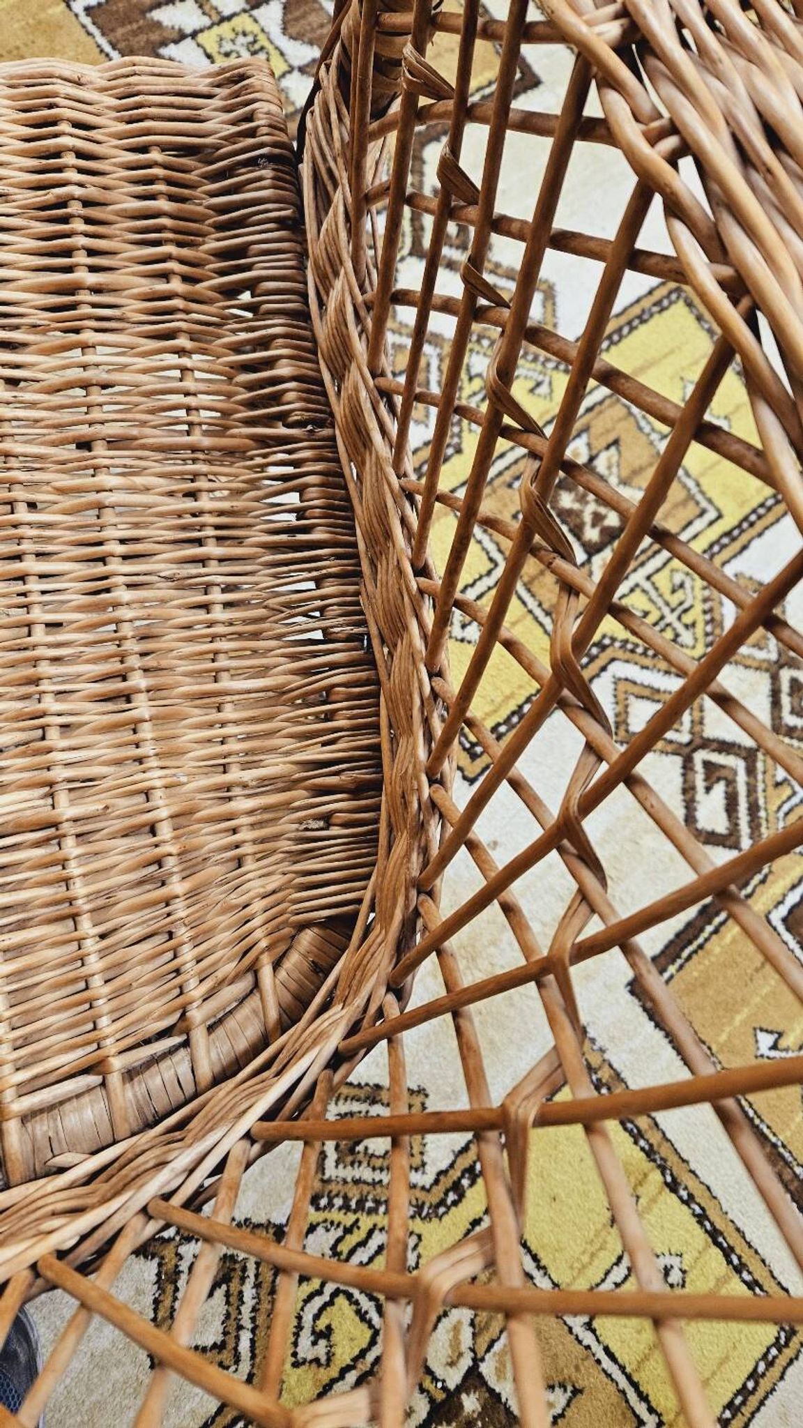 Vintage 1960s wicker rattan armchair