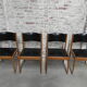 4 vintage chairs upholstered with skai
