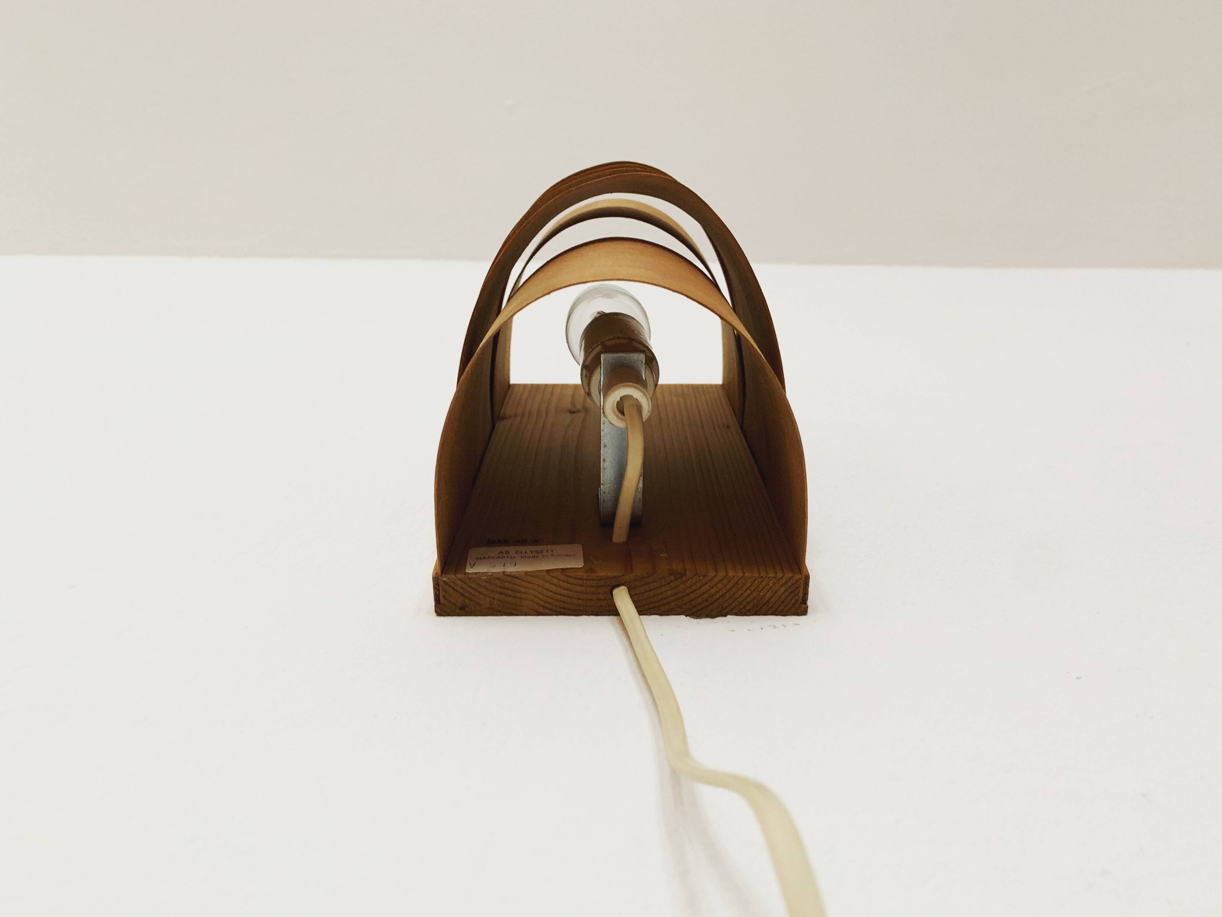 Swedish Wooden Wall Lamp by Hans Agne Jakobsson for Ellysett Markaryd