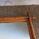 Antique cross mirror, turned wood, bamboo style