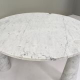 Round dining table Eros in Carrara marble by Angelo Mangiarotti for Skipper Italy 1970s