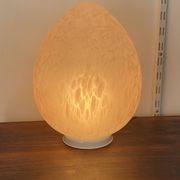 Vintage 1970s speckled glass egg lamp by Vianne in pink.