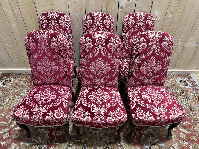 Suite de 6 chaises époque Napoléon III en acajou