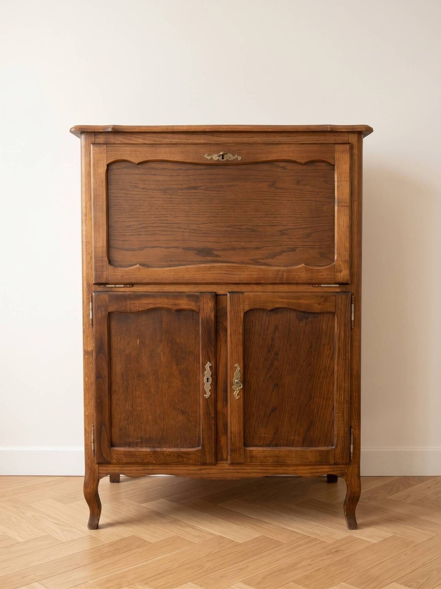 Louis XV drop-leaf secretary in solid oak