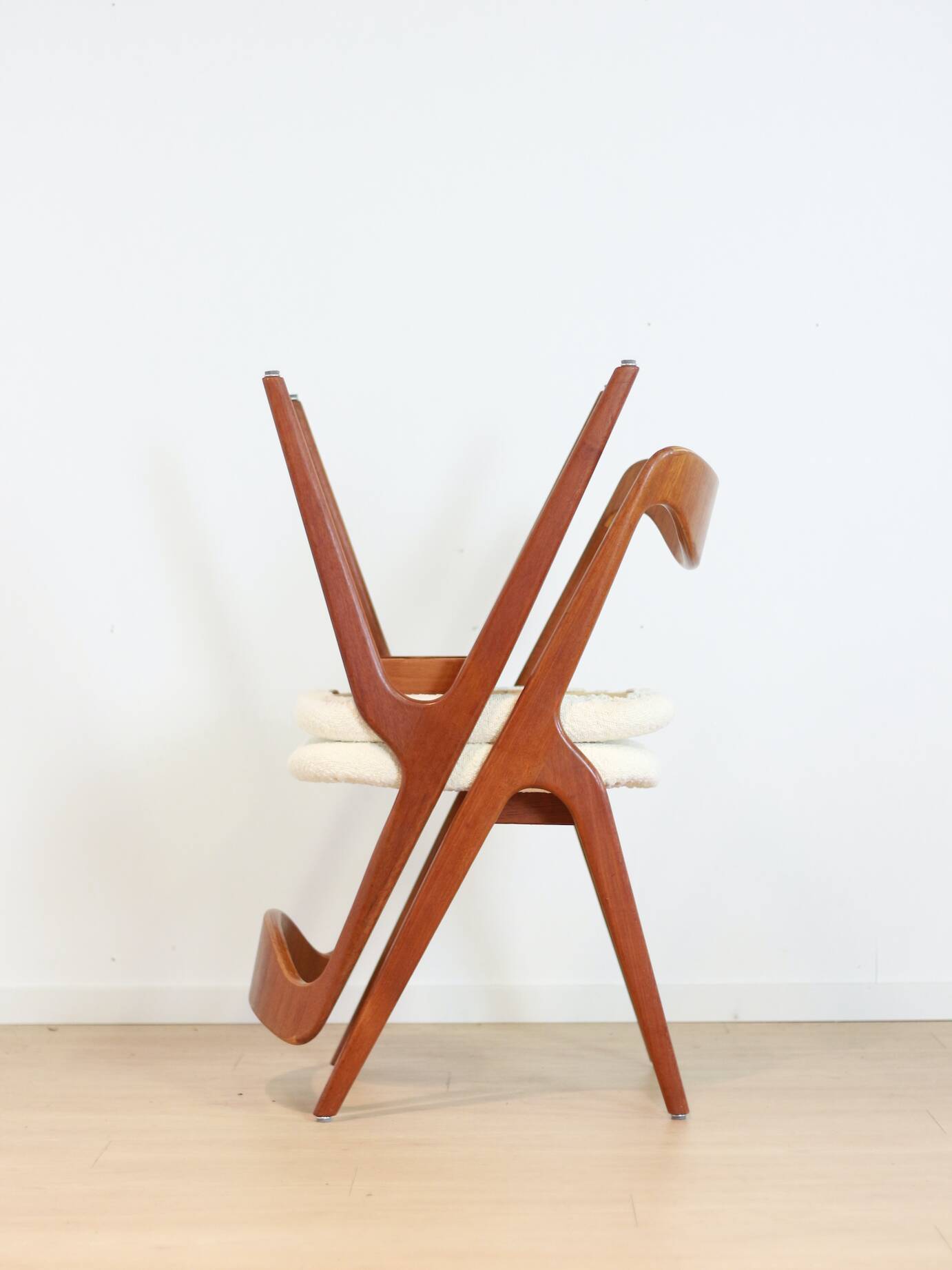 Set Bouclé diningchairs Albin Johansson and Sons