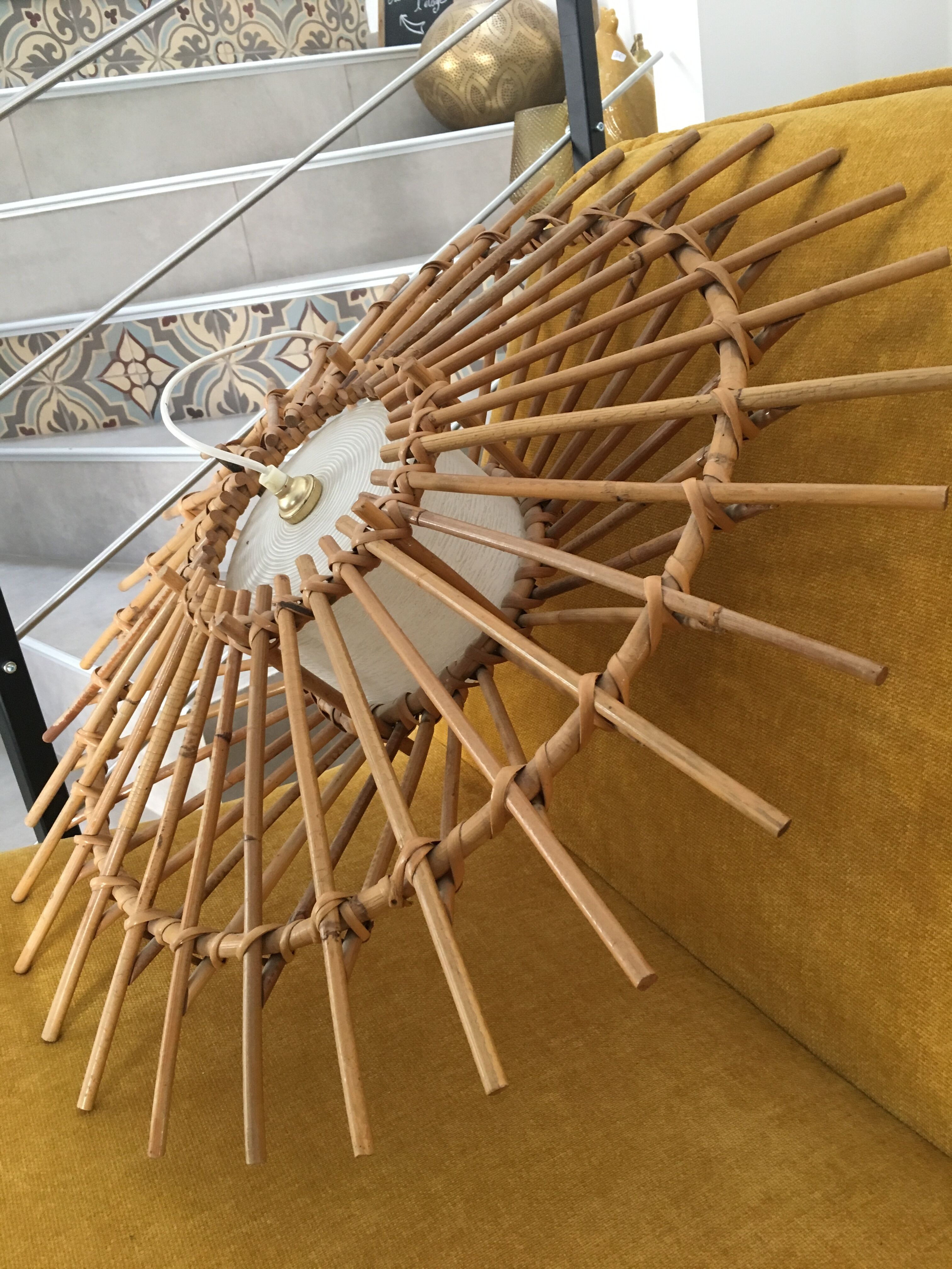 RATTAN AND GLASS hanging