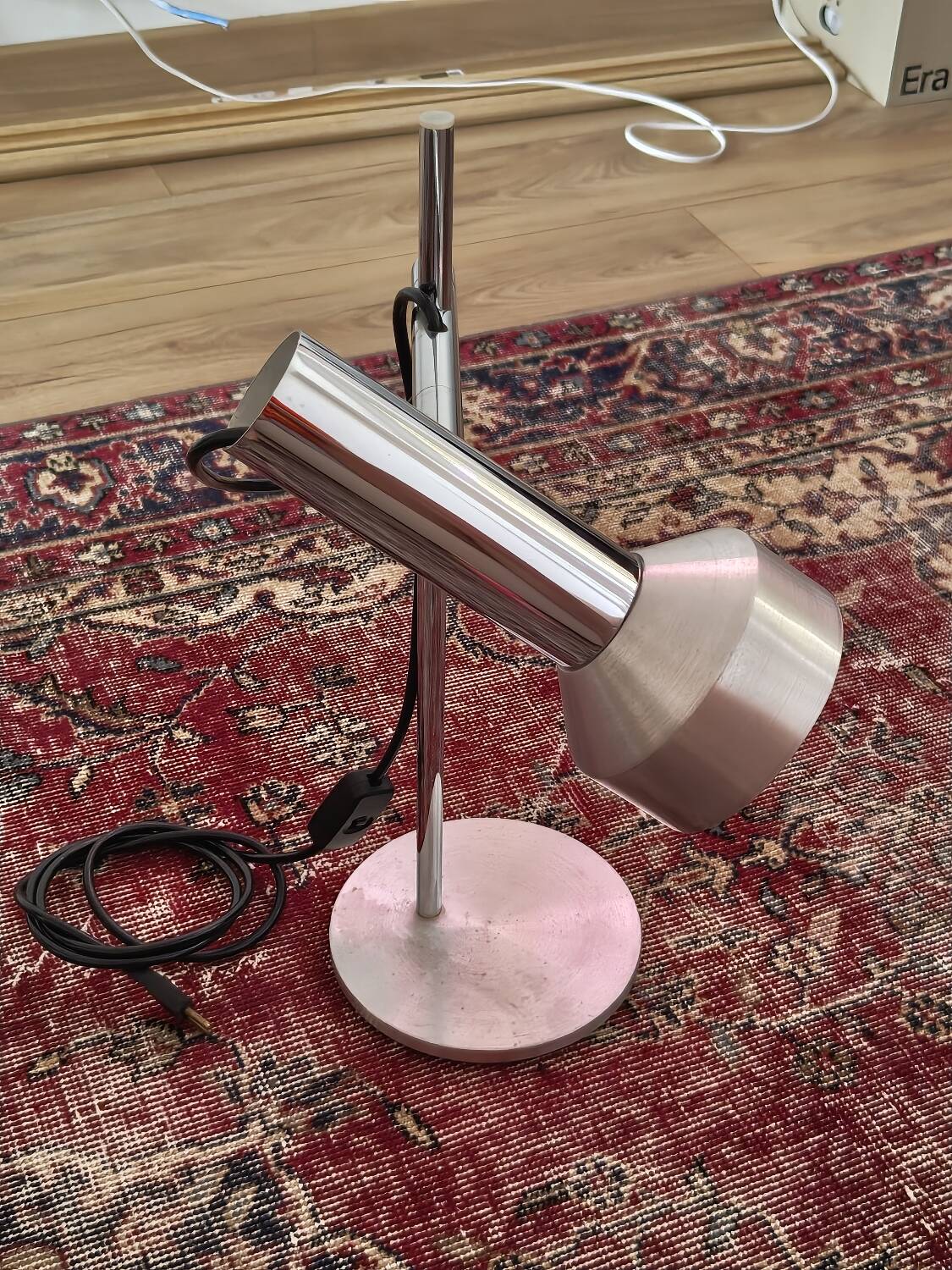 Lampe de Bureau Vintage Chrome & Aluminium – Design 70s – Réglable