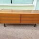 Vintage sideboard in wood, metal foot, 6 drawers