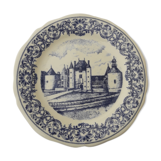 Assiette en faïence de Gien  château de Chamerolles diam 22 cm