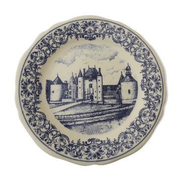 Gien Castle earthenware plate diam 22 cm