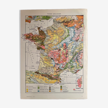 Ancienne carte de France géologique de 1928