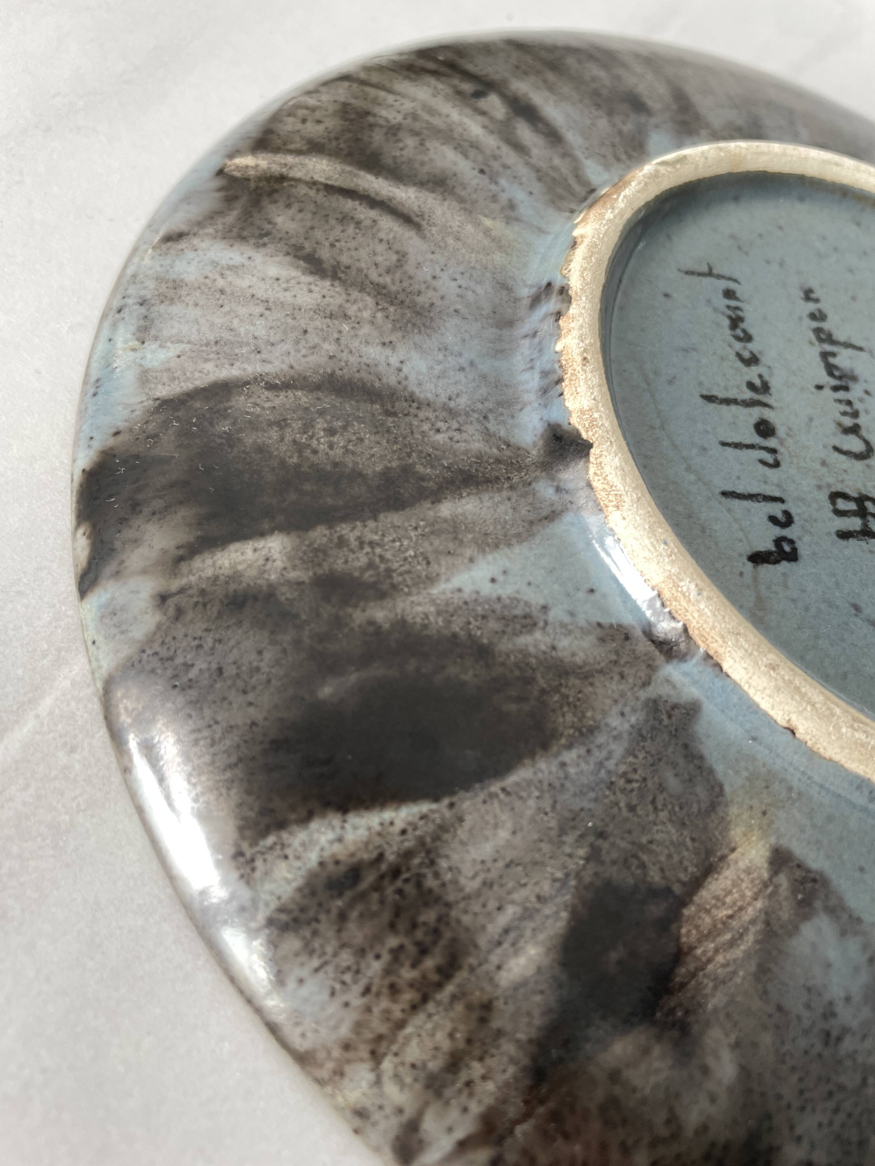 Rare plate bel delecourt quimper antique