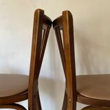 Baumann bistro chairs in wood and skaï