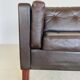 Vintage Danish Erik Jørgensen brown leather 3 seater sofa