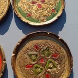 Eight Venetian Florentine coasters