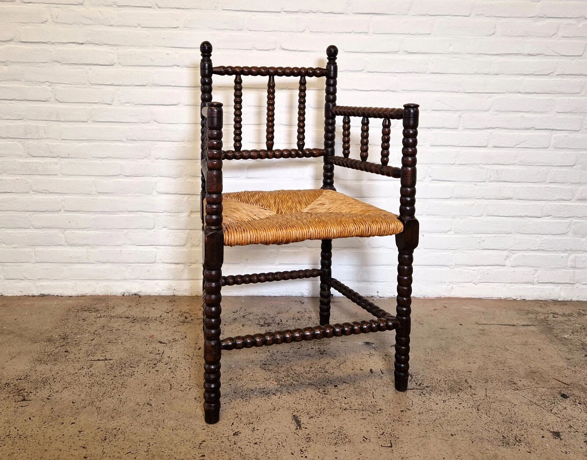 Antique Dutch bobbin chair, 1920s