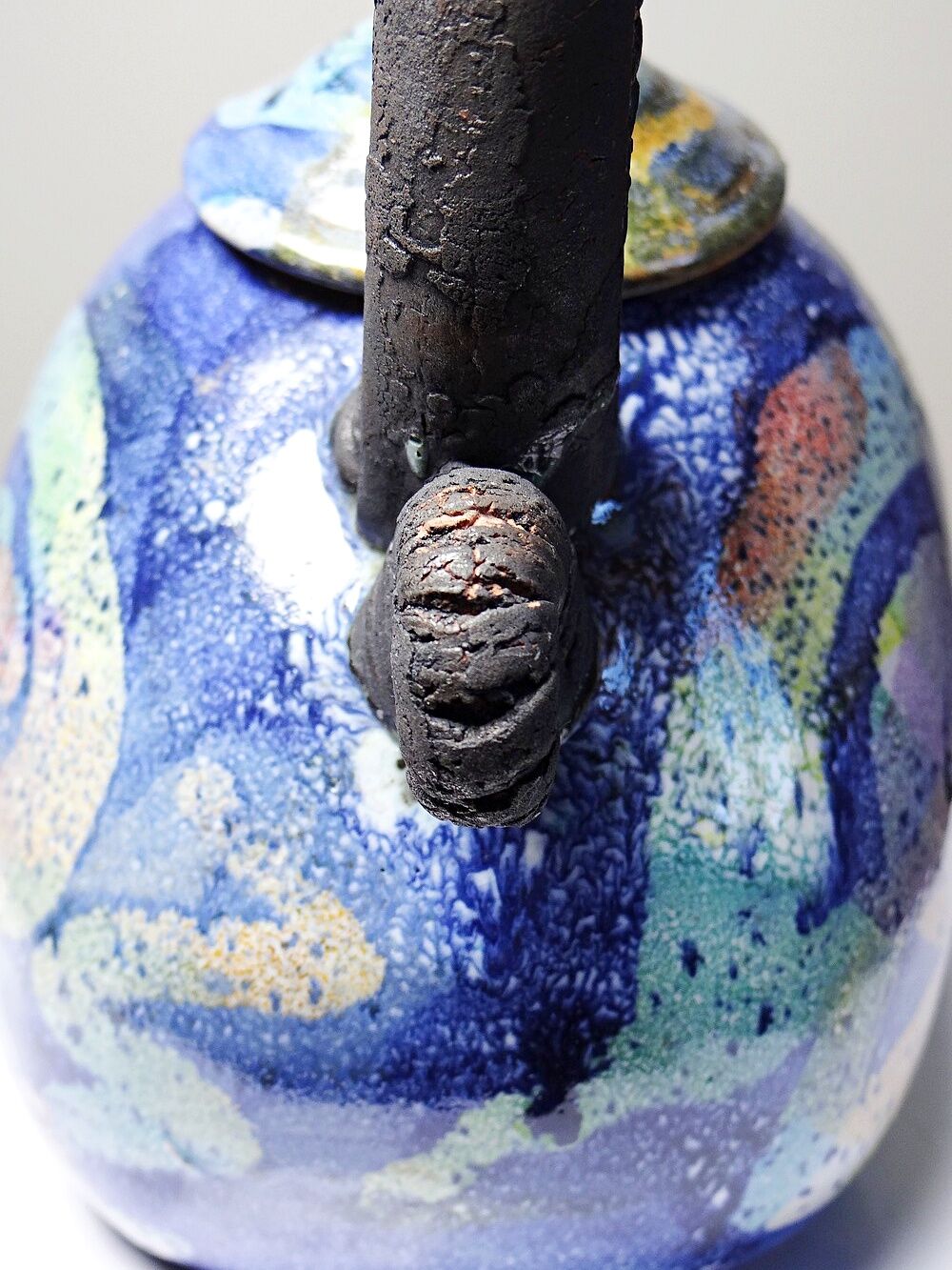 Terracotta teapot, US studio, 1950-1970 era, David Constantine White.