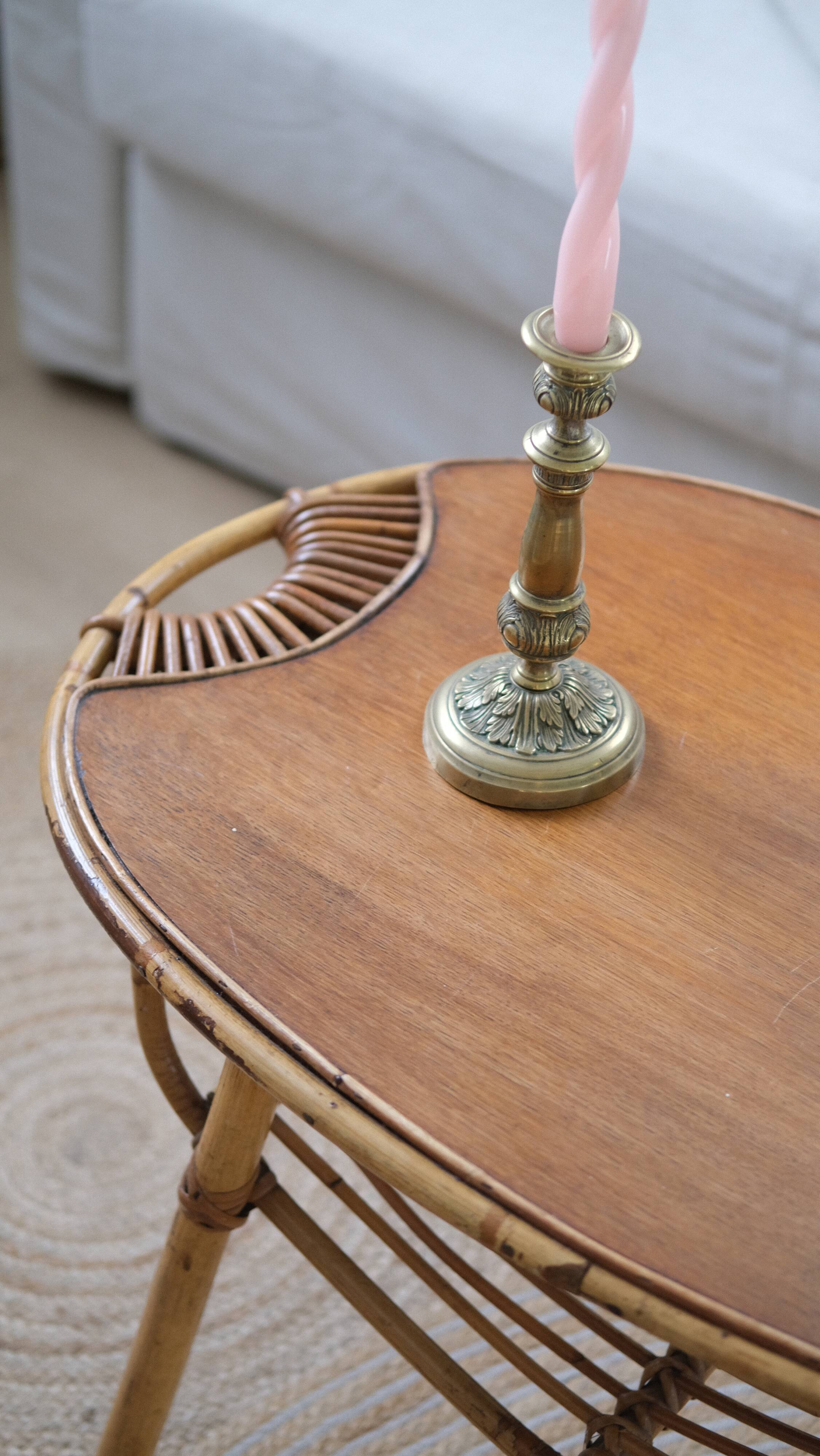 Pair of brass candle holders
