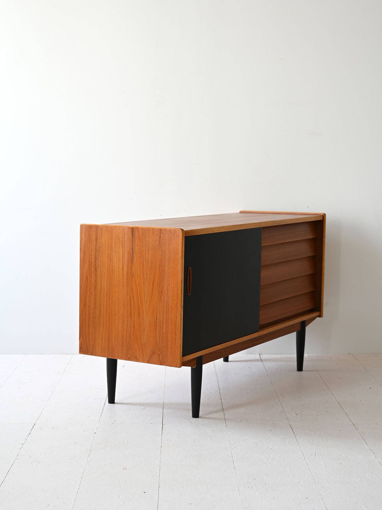 Scandinavian sideboard black accents
