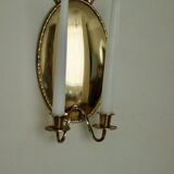 Pair of Swedish brass wall sconces from the mid-century.