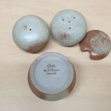 Set of salters and vintage mustard in sandstone
