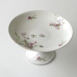 Old fruit cup decorated with pink flowers - limoges bourganeuf
