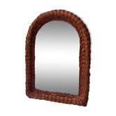 Miroir vintage en osier 34x47cm