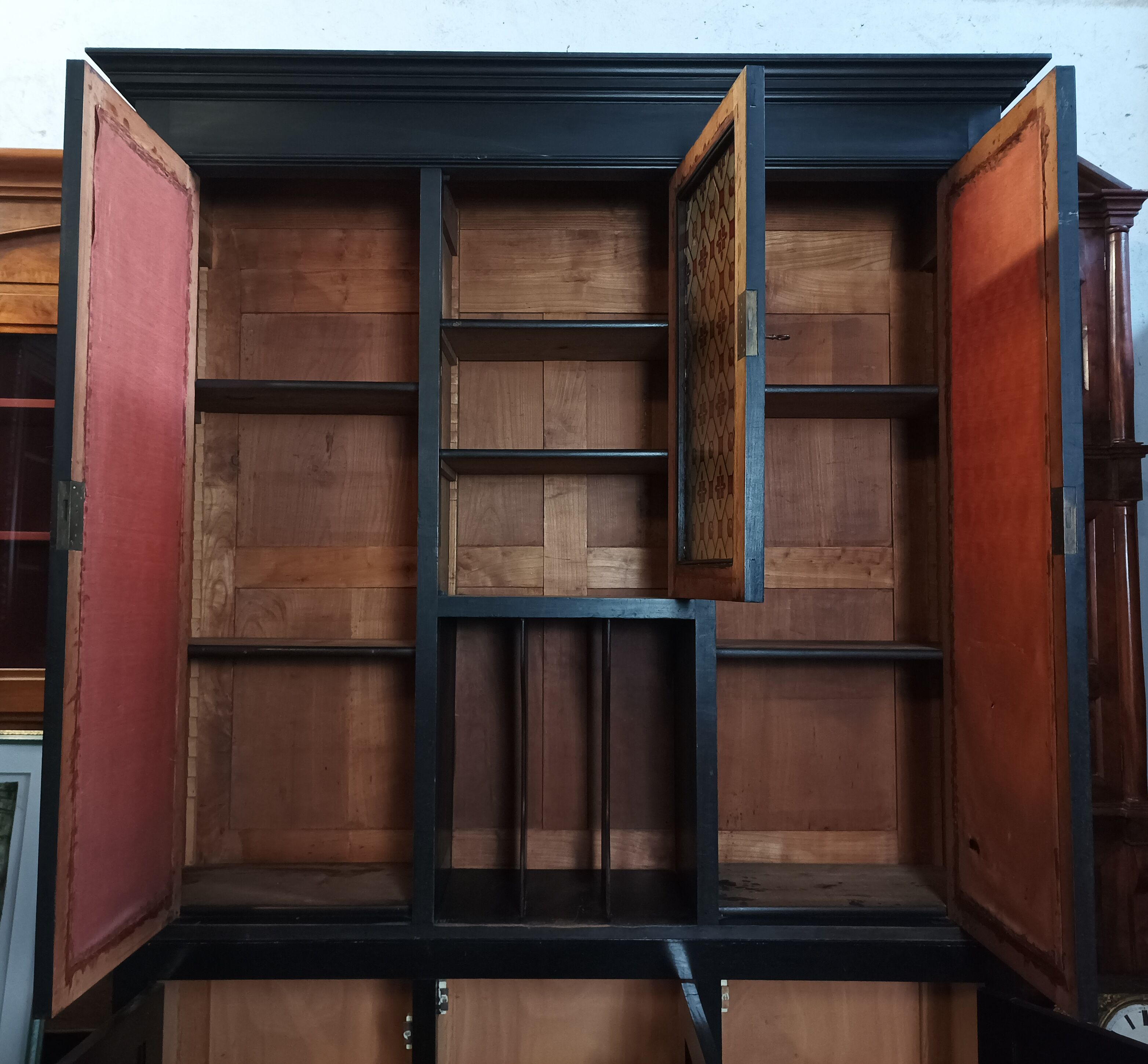 Vintage painted wooden bookcase