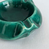 Cendrier en céramique vert vintage