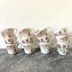 Antique flowered porcelain cups mismatched