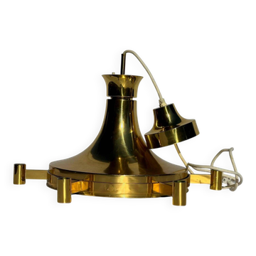 Carl Fagerhult pour Fagerhults – Lustre en laiton, Suède, années 1970