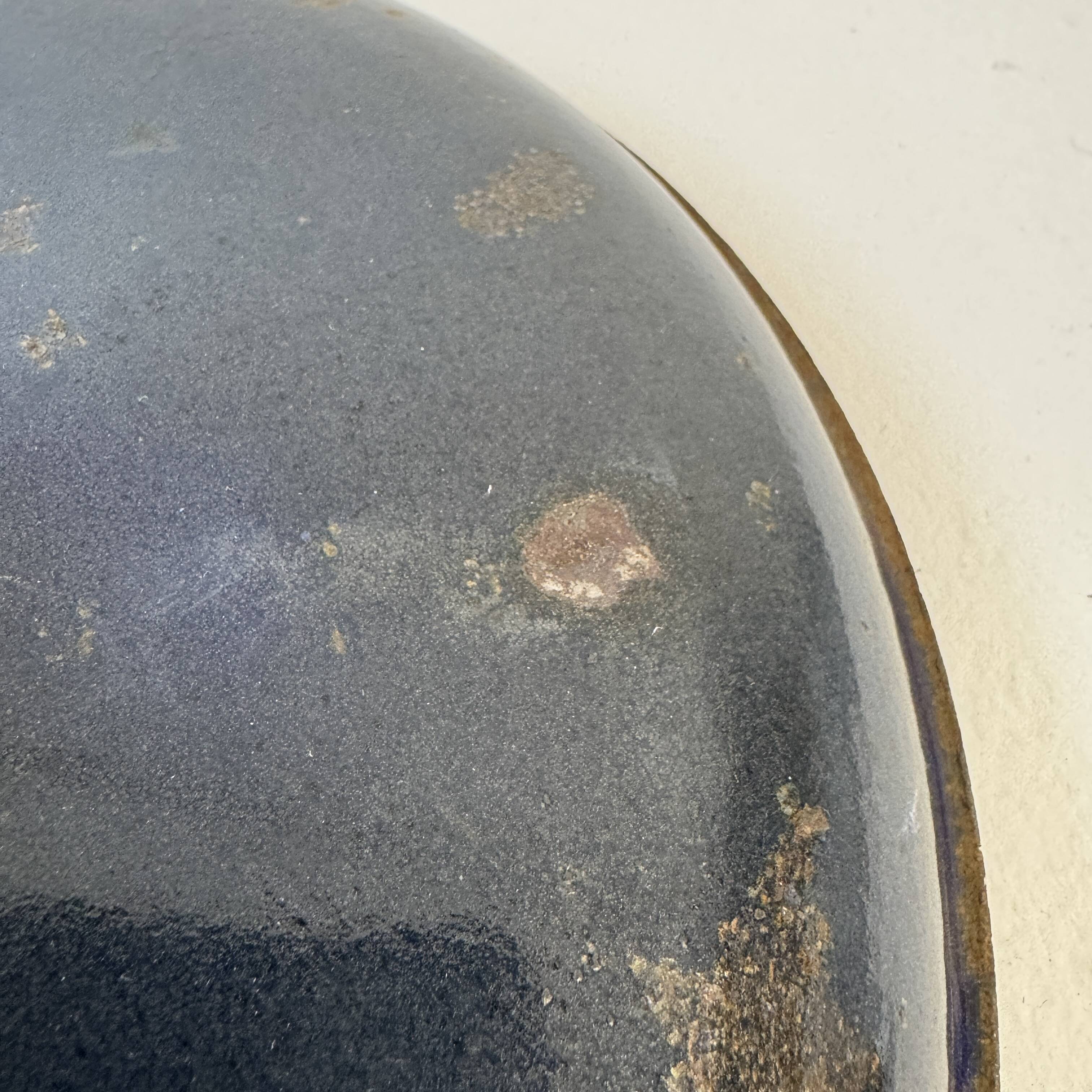 Old industrial enamel suspension night blue