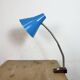 Blue Industrial German Workshop Table Lamp from Reif Dresden, 1960s