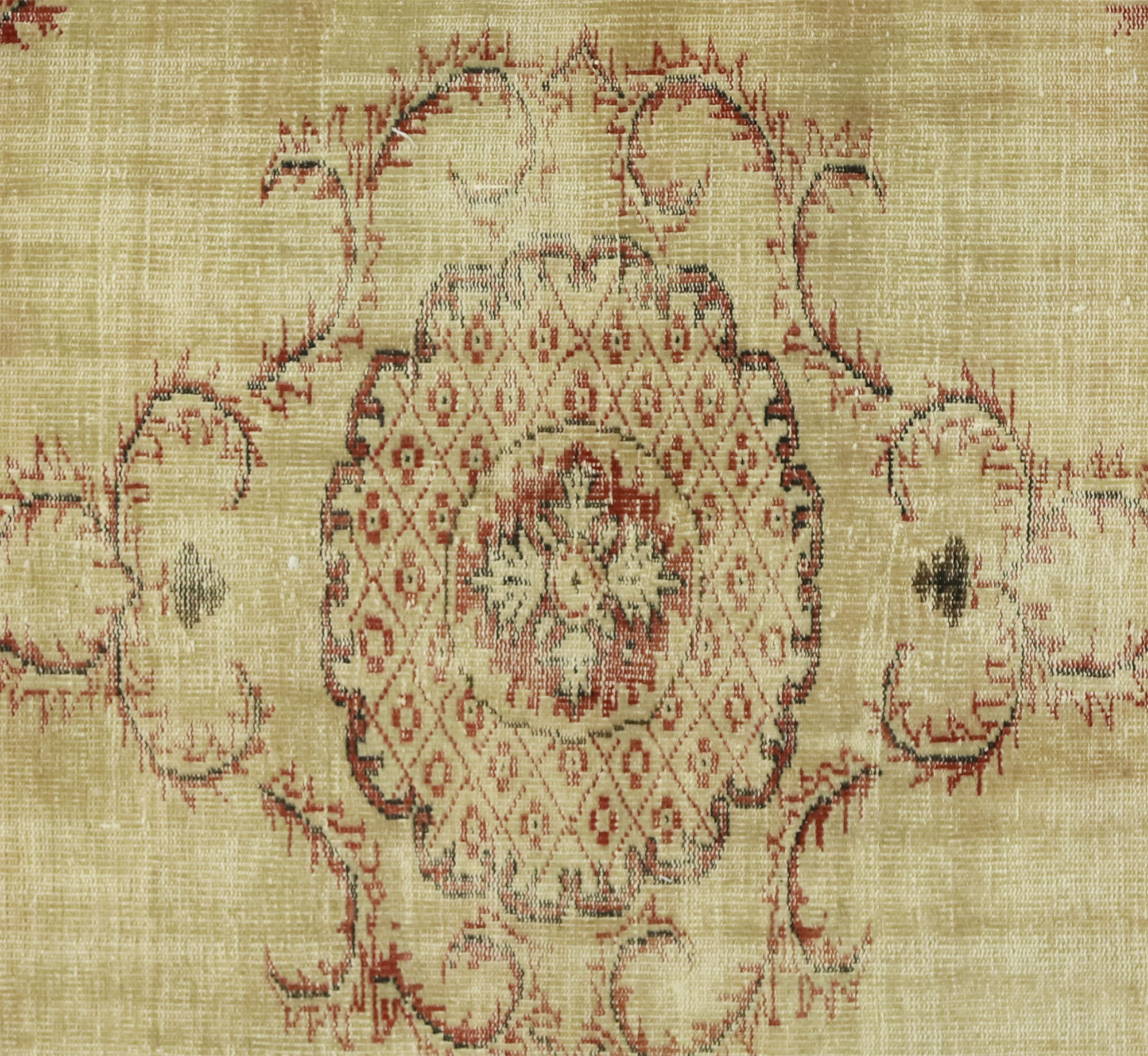 Anatolian handmade vintage rug 253 cm x 181 cm