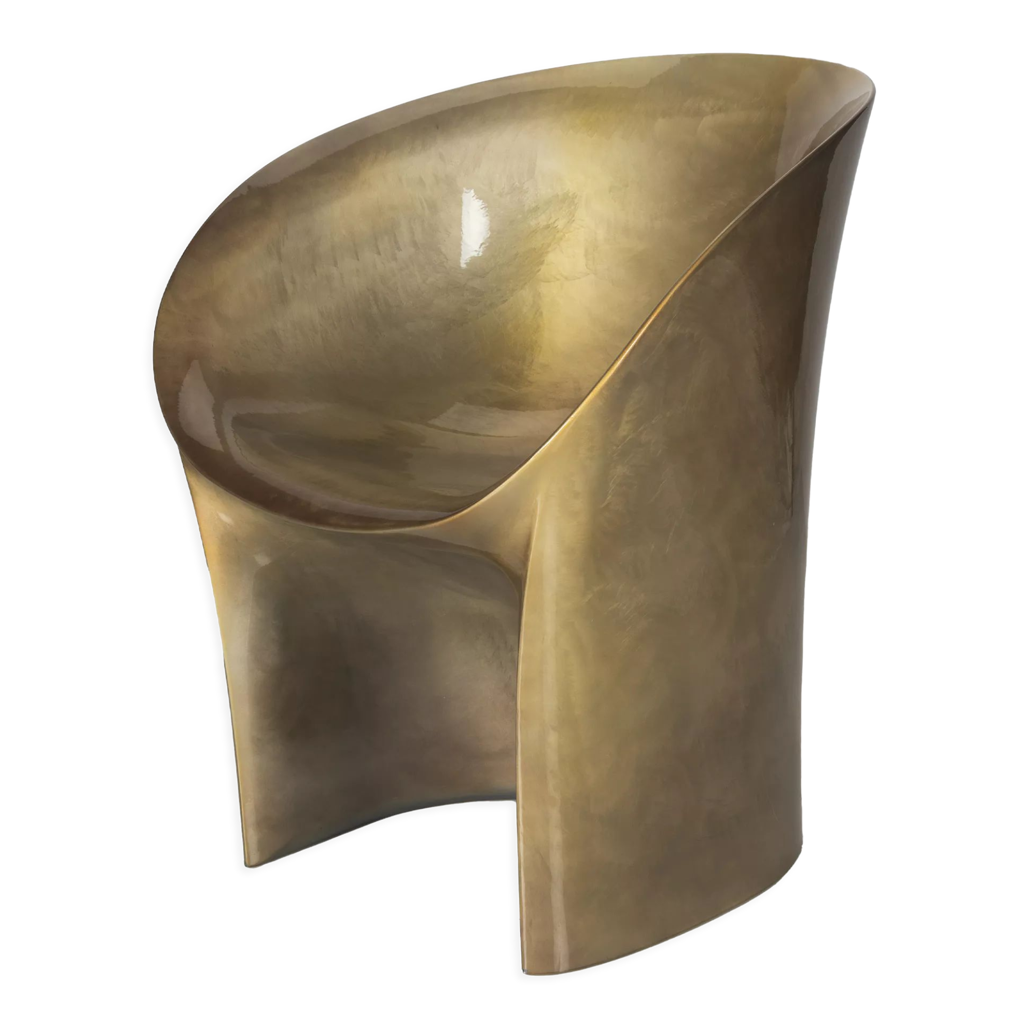 Gold Metallic Moon Armchair by Tokujin Yoshika for Moroso