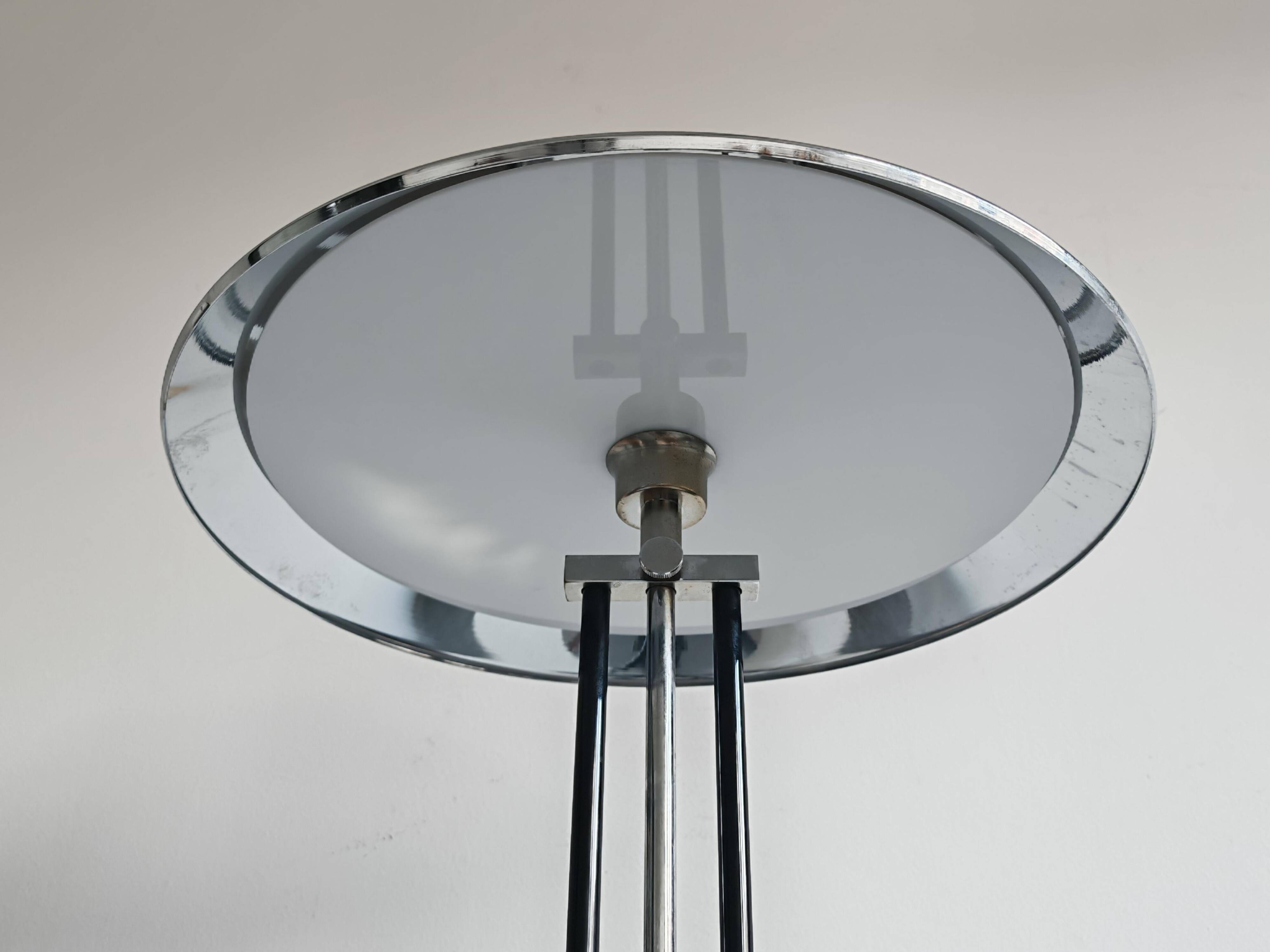 Space Age table lamp in nickel-plated steel, height adjustable, 1970s.
