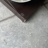 A modernist ebonised and aluminium umbrella stand